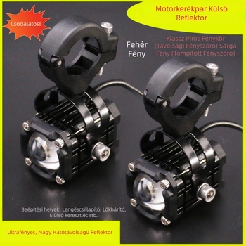 LED motoros reflektor stroboszkóp effektussal, külső ultra‑fényes első lámpa elektromos járművekhez, 12V–85V