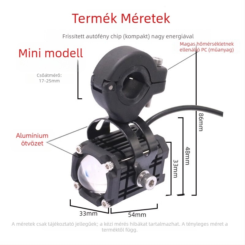 LED motoros reflektor stroboszkóp effektussal, külső ultra‑fényes első lámpa elektromos járművekhez, 12V–85V