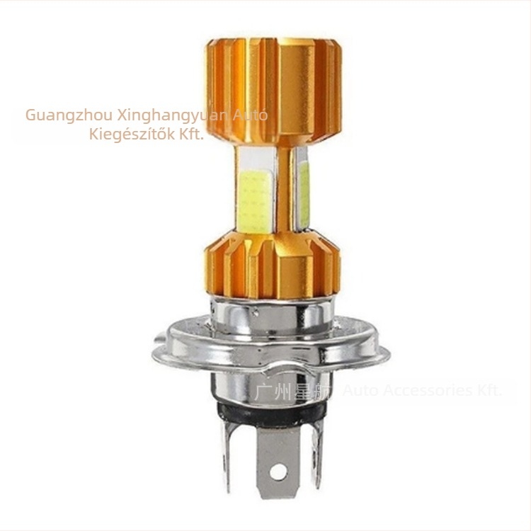 Motorkerékpár LED elsőfényszóró H4, COB háromoldalas, 18W, 12V, 300 lm