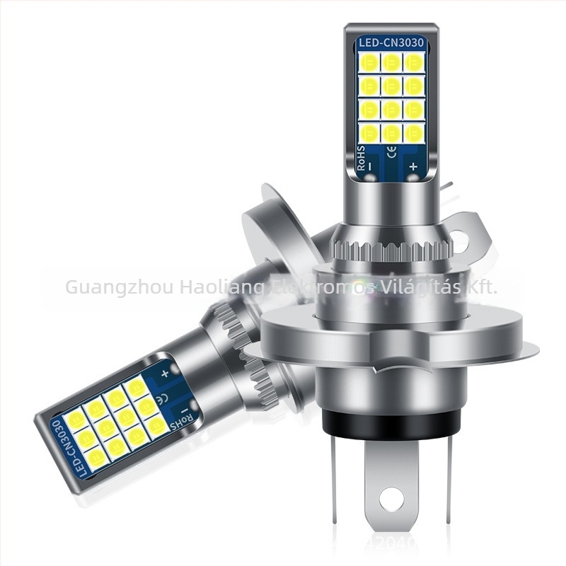 LED motorkerékpár fényszóró H4 P15D BA20D, 12V DC, 1W, 800 lm, 50 000 óra élettartam
