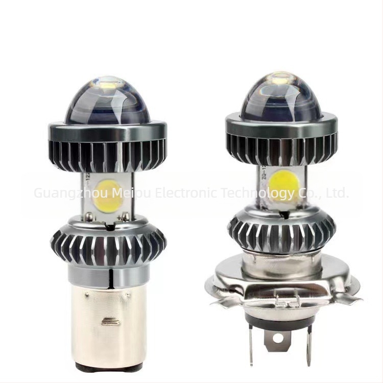 COB LED motorkerékpár fényszóró fisheye – H4/H6 BA20D, 20W, COB négyszögletes