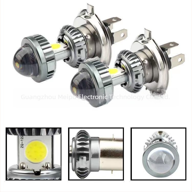 COB LED motorkerékpár fényszóró fisheye – H4/H6 BA20D, 20W, COB négyszögletes
