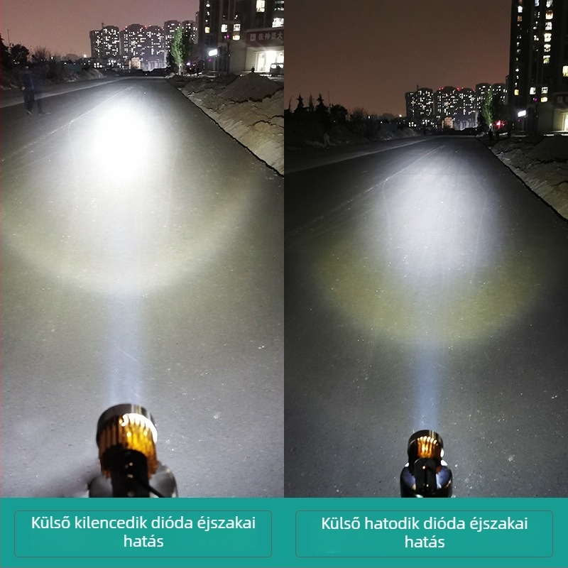 Külső hat LED-es LED spot motorkerékpárhoz és elektromos járműhöz — alumíniumötvözet, 12-85V, 12W, 1000 lm, Crystal Energy chip