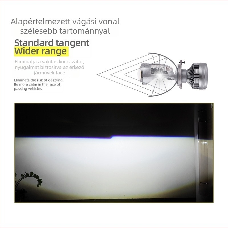Autó- és motorkerékpár LED lézerfény kettős lencsével, 120W, 12V, 12000 lm, IP68, modell M01u-H4