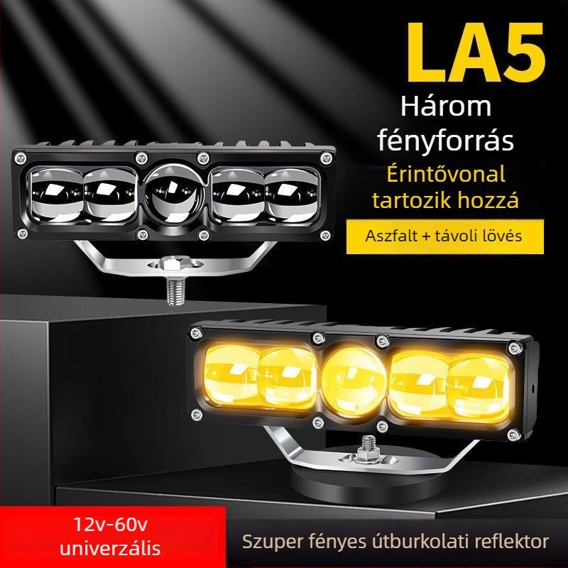 Autó LED lézerreflektor, 12–24V, vízálló, ultra‑fényes első fényszóró autókhoz, teherautókhoz és elektromos járművekhez