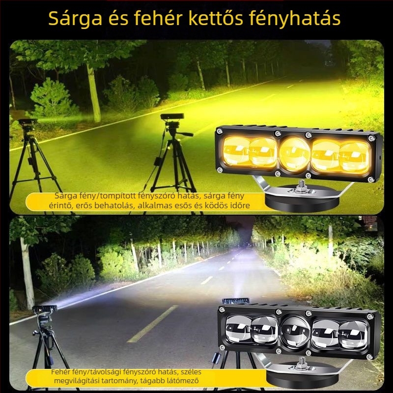 Autó LED lézerreflektor, 12–24V, vízálló, ultra‑fényes első fényszóró autókhoz, teherautókhoz és elektromos járművekhez
