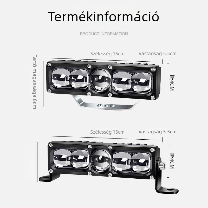 Autó LED lézerreflektor, 12–24V, vízálló, ultra‑fényes első fényszóró autókhoz, teherautókhoz és elektromos járművekhez
