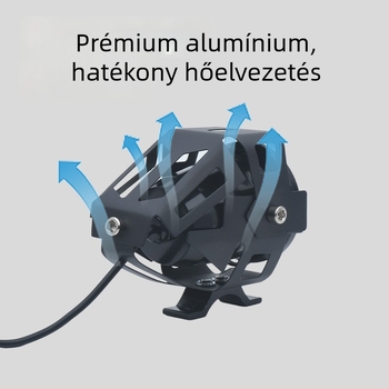 LED motorkerékpár spotlámpa elektromos háromkerekűhöz, 24W, 2400 lm, IP67, alumínium ház, vetítő lencse, modell U7