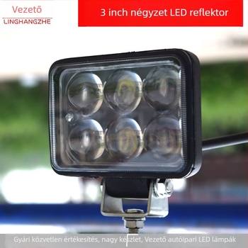 LED jármű LED-reflektor, 18W, 24V, 3000 lm, 3 hüvelykes négyzetes modell, univerzálisan kompatibil