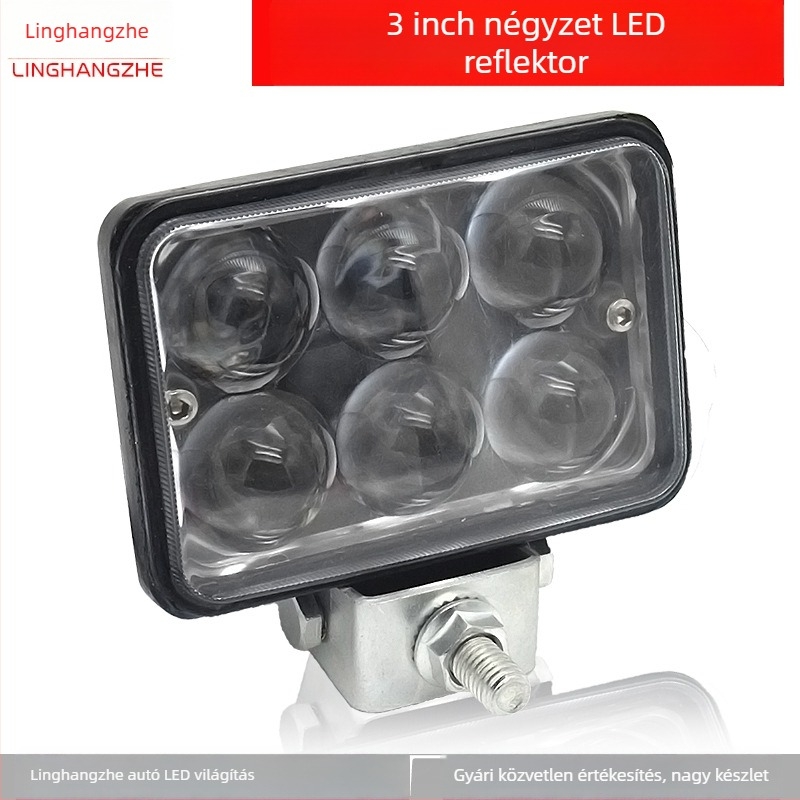 LED jármű LED-reflektor, 18W, 24V, 3000 lm, 3 hüvelykes négyzetes modell, univerzálisan kompatibil