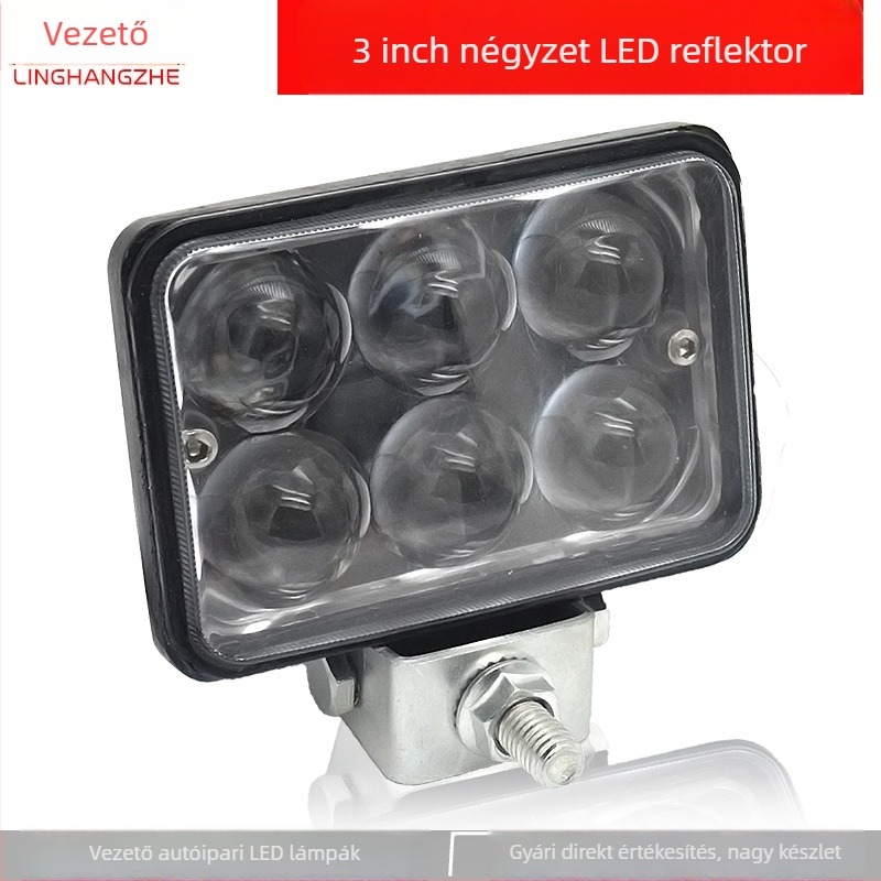 LED jármű LED-reflektor, 18W, 24V, 3000 lm, 3 hüvelykes négyzetes modell, univerzálisan kompatibil