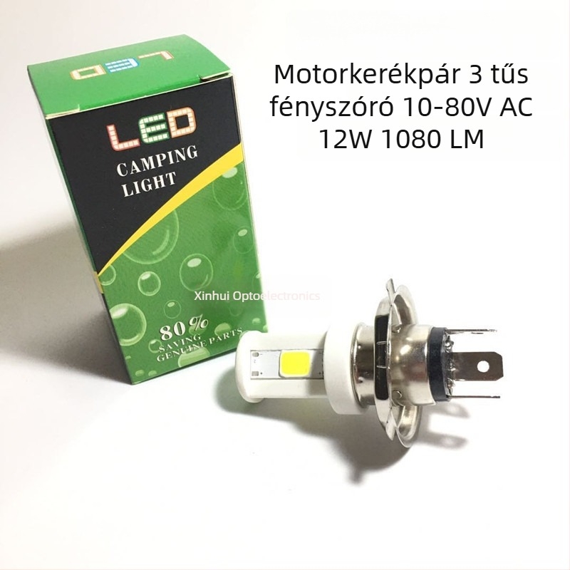 12W kerámia motorkerékpár LED elsőfényszóró, H4, beépített izzó