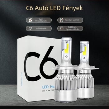 Autó fényszórók C6, COB LED, 36W, 9-36V, IP68