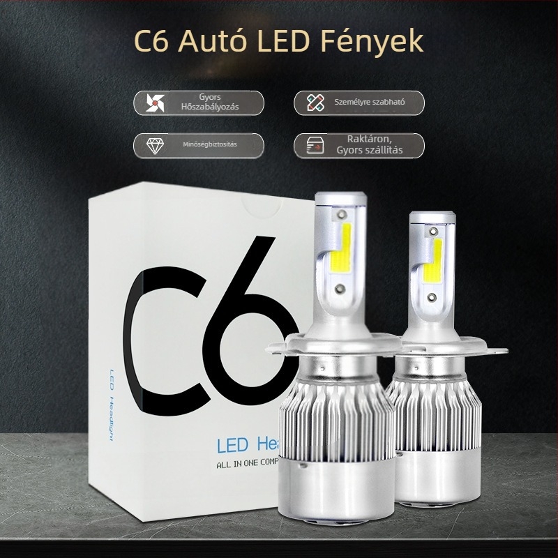 Autó fényszórók C6, COB LED, 36W, 9-36V, IP68