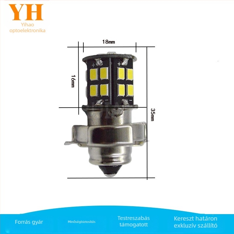Motorkerékpár LED fényszóró, modell P26S283530S, 2835 LED, 600 lm, 6 V, 400 mA