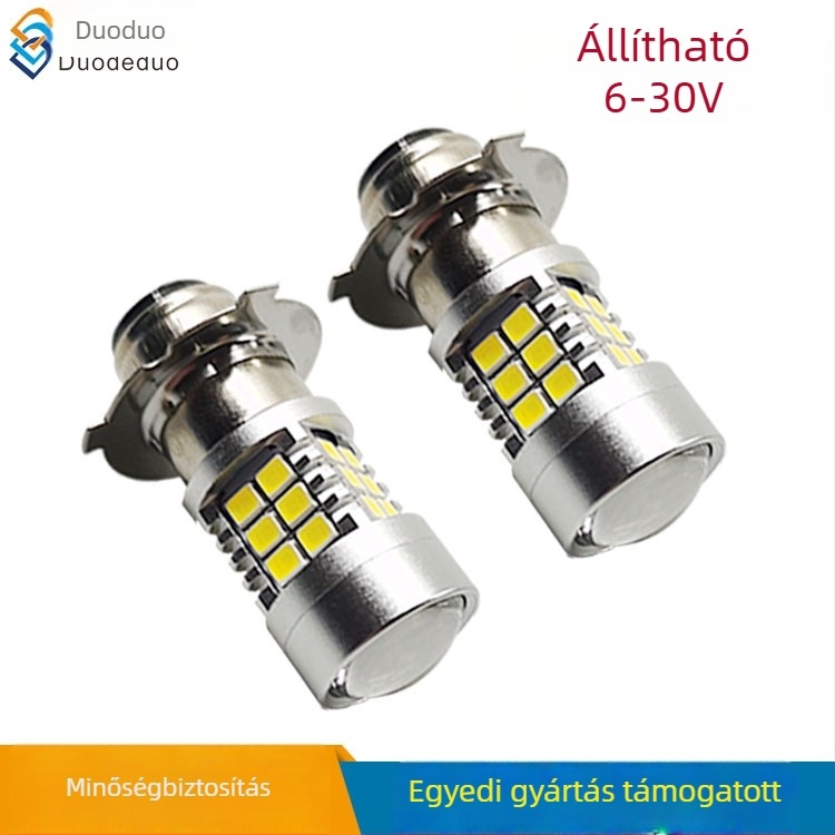 LED motorkerékpár fényszóró P15D-25-3, 2835 LED-ek, 30 LED, nagy fényerő, 6-30V állítható feszültség, kompatibilis H6M, P15D-25-3, P26S, 1156, BA15D, BA20D, P45T
