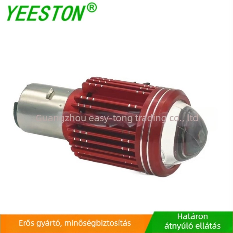 Motorkerékpár LED elsőfénye fisheye lencsével, ventilátorral, kétszínű LED-del, H4-es dupla csiptetős rögzítés