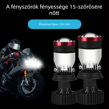 Motorkerékpár LED spotlámpa H4 kettős lencsével • Ház repülőgép-alumíniumból • 12-24 V • IP68 • 12000 lm • 25-35 W