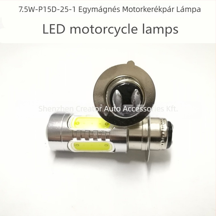 Motorkerékpár LED fényszóró COB, modell P15D-2-1, 7.5W, 9-15V, 570 lm