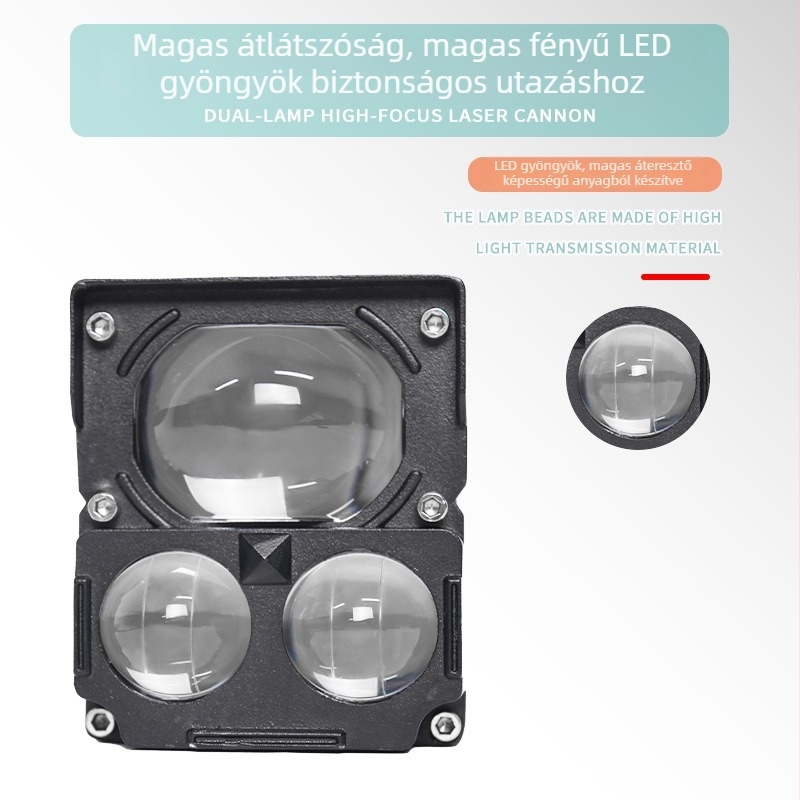 Motorkerékpár LED háromdiodás spotlámpa, 60W, 12-80V, IP67