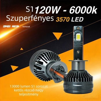 H7 LED ködlámpa, 120W, 12V, IP68, 100000LM