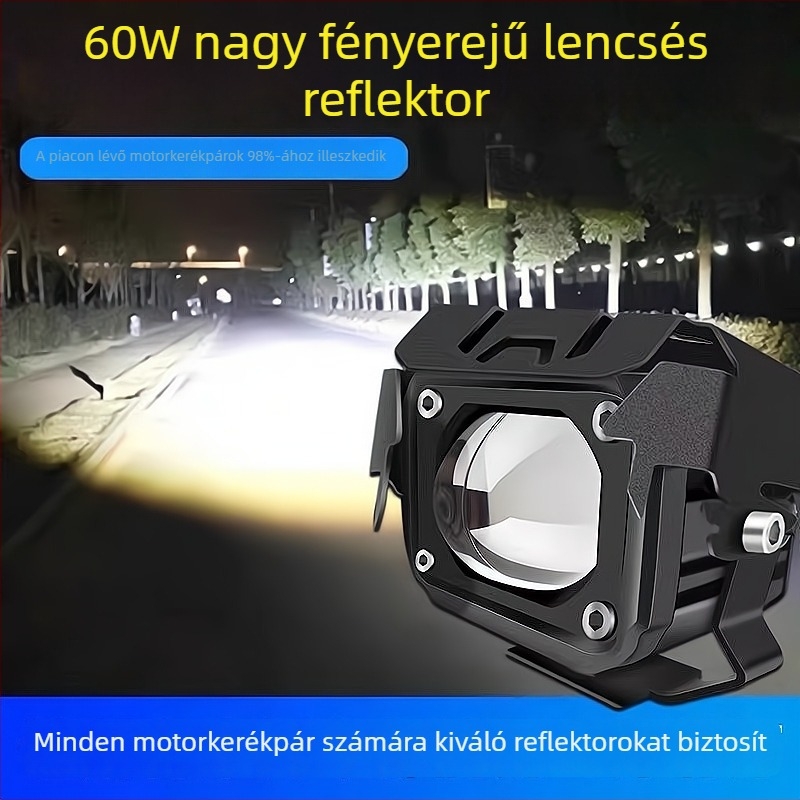 LED motorkerékpár módosító fény, magas fényerősségű lencsés reflektor, külső nagy egylencsés spotlámpa