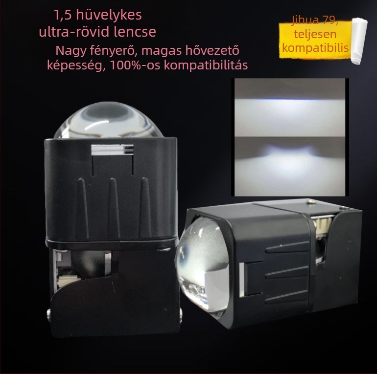 LED elsőfény autók és motorkerékpárokhoz, ultra-kompakt kettős lencsével, modul 1.5, 45W, 12V, IP66, 15000 lm, AE4M85C
