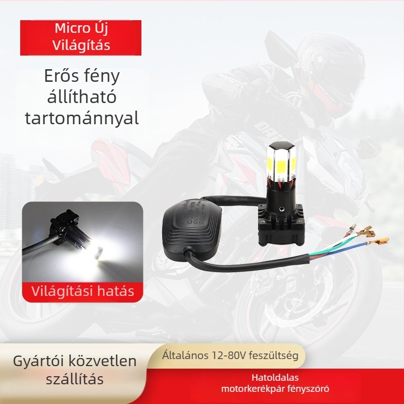 LED motorkerékpár spotlámpa hatszögletű állítható fénnyel, DC9-80V széles tartomány, 20-40W