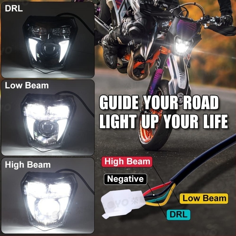 KTM terep motorkerékpár LED fényszóró LY-KTM-001 (12V, 65W, 6600 lm, IP67)