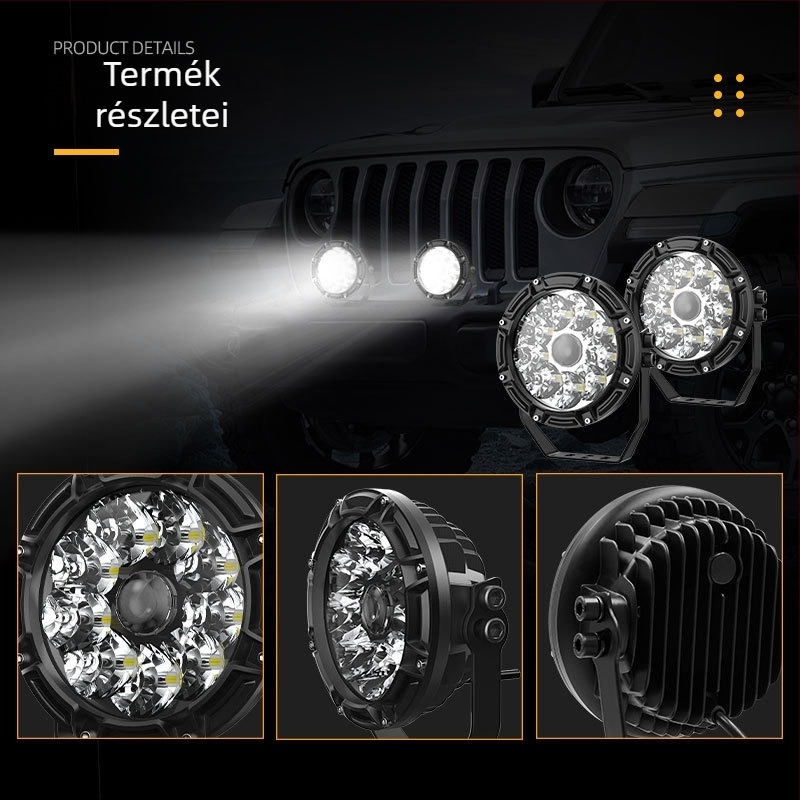 Lézeres spotlámpa, 50W LED, 4200 lm, IP67, 12-80V, öntött alumínium