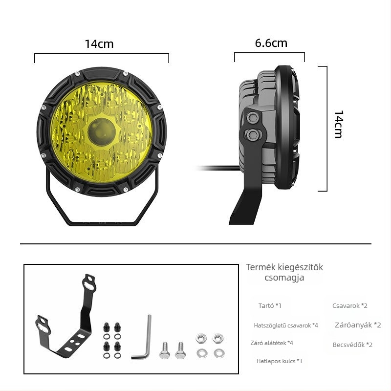 Lézeres spotlámpa, 50W LED, 4200 lm, IP67, 12-80V, öntött alumínium