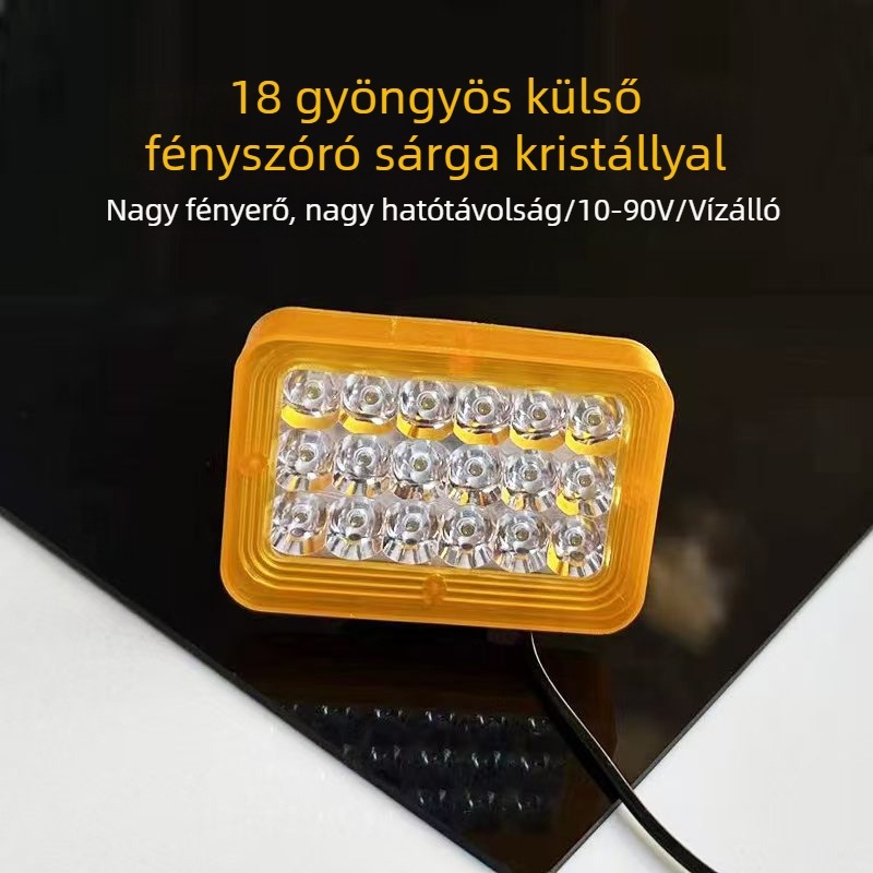Gördülő LED spotlámpa autókhoz, motorkerékpárokhoz és elektromos kerékpárokhoz – külső vízálló lencse, IP66