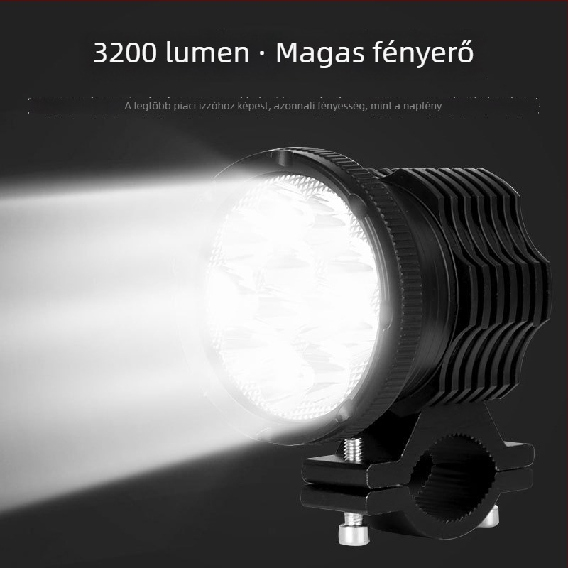 Motorkerékpár LED reflektor XCD-1066, 12–80V, 30W, 3000–3500lm, alumínium/plasztik