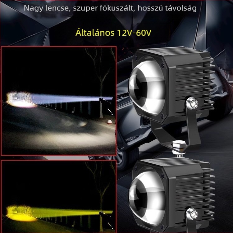 LED nagy teljesítményű spotlámpa autóhoz, teherautóhoz és motorkerékpárhoz — 12/24V, magas fénycsóva, segédvilágítás off-road