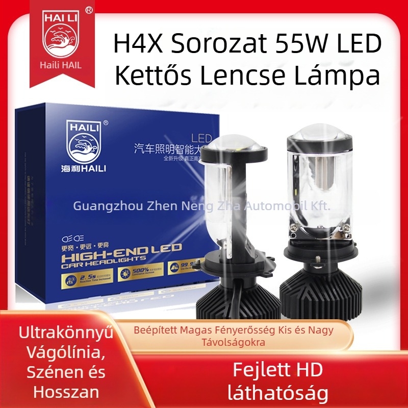 H4 LED bifokális fényszóró lencsével, 12V, 100W, 5000–8000 lm, IP67