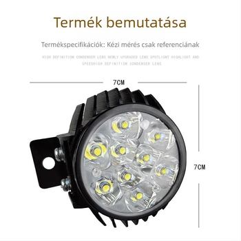 LED első lámpa elektromos járművekhez, alumínium ötvözet ház, 12-80V, lámpabúra típusa, mint a képen