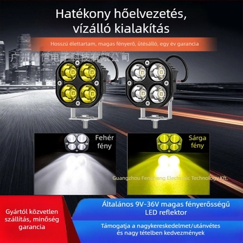 LED vezetőfény, Négyszögletes spotlámpa, 20W, 9-36V, 6800lm, 5050 LED-ek, 50 000 óra élettartam
