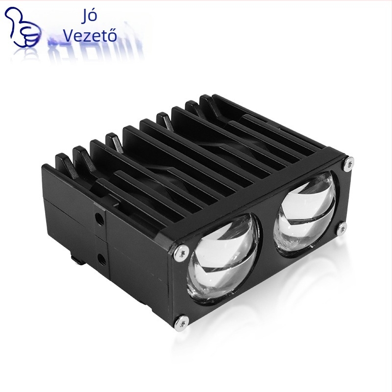 U79 Motorkerékpár kétlencsés LED spot fény, középső radiátorgrill, vízálló, kétszínű