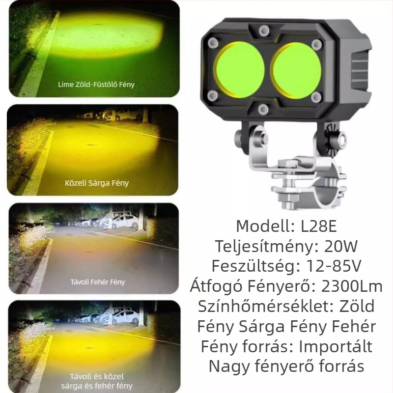 LED spotlámpa motorkerékpárhoz és elektromos járműhöz - L28D, külső 6 LED, vízálló
