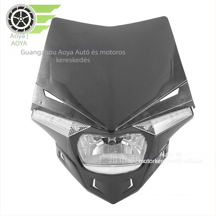 Grimace-stílusú fényszóró off-road motorkerékpárhoz, LED jelzőfény, H4 izzó, 12V, 35W, ABS, modell D004