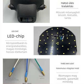Univerzális LED első lámpa motorkerékpár/triciklihez – LED fényforrás; összeállítás nélküli egység; kompatibil automata hajtású járművekhez