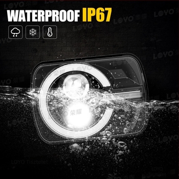 LED négyszögletes fényszóró teherautó és Jeep Wrangler számára, 12V, 75W, IP67, 6000 lm, modell LY-DYSF7-01