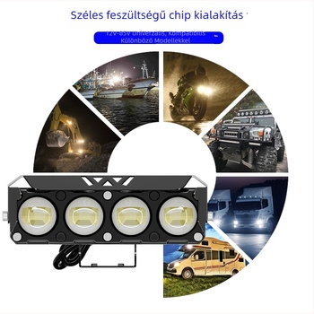 Motorkerékpár LED elsőfényszóró – off-road világítás, 24W, 14000 lm, IP68, 12-85V, alumíniumötvözet, LED 3570, Wilson