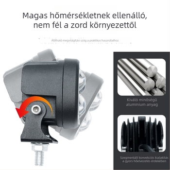 Mini LED reflektor motorkerékpárokhoz és terepjárókhoz, külső fényszóró lencsével