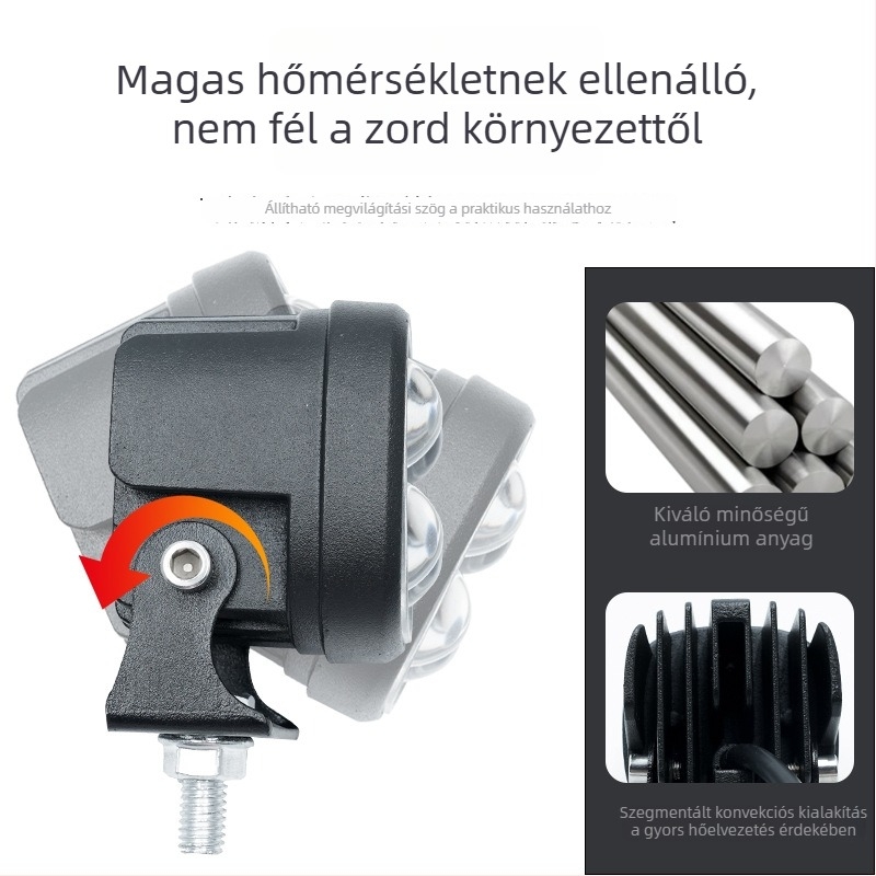 Mini LED reflektor motorkerékpárokhoz és terepjárókhoz, külső fényszóró lencsével