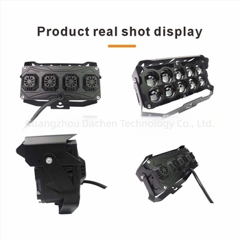 V10 motorkerékpár LED reflektor, 100W, nagy fényerő, kettős soros lencsés, külső segédfény