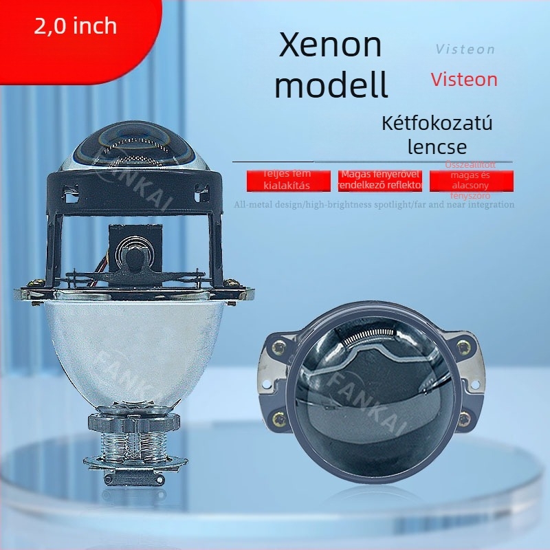 2.0 hüvelykes Visteon lencsés HID Xenon fényszóró, integrált magas/alsó fény, 55W, 12V, 6000 lm, élettartam 30 000 óra