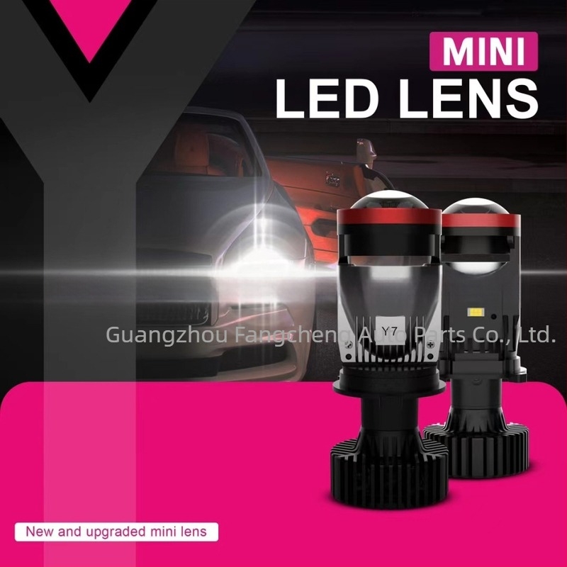 Y7D LED fényszórók fisheye lencsével, autókhoz és motorkerékpárokhoz, 50W, 12V, általános kompatibilitás, nagy fényerő