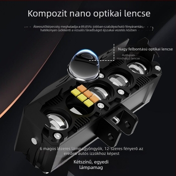 HAIZG motorkerékpár LED fényszóró kettős színű sárga és fehér, távol- és közelfény, utólagos felszereléshez