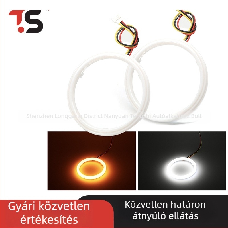 LED Angyal szemek bi-color gyűrűvel és irányjelzős haloval, Demon Eye lencse, vízálló ködlámpa, nappali fények